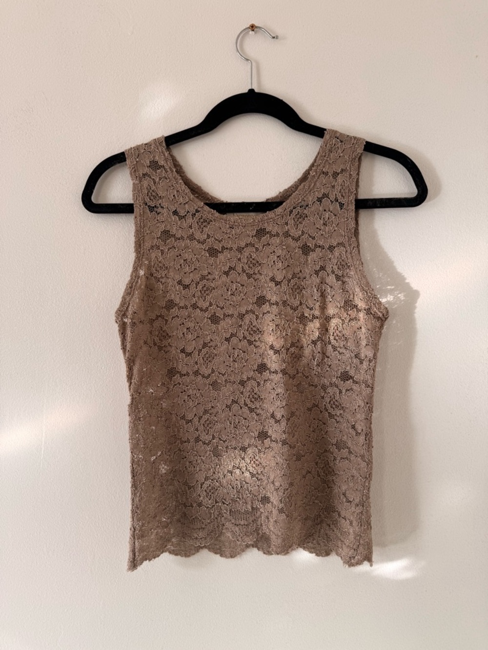 Victoria's Secret Taupe Lace Tank Top